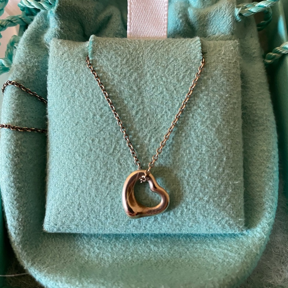 Tiffany Open Heart Necklace Sterling Silver